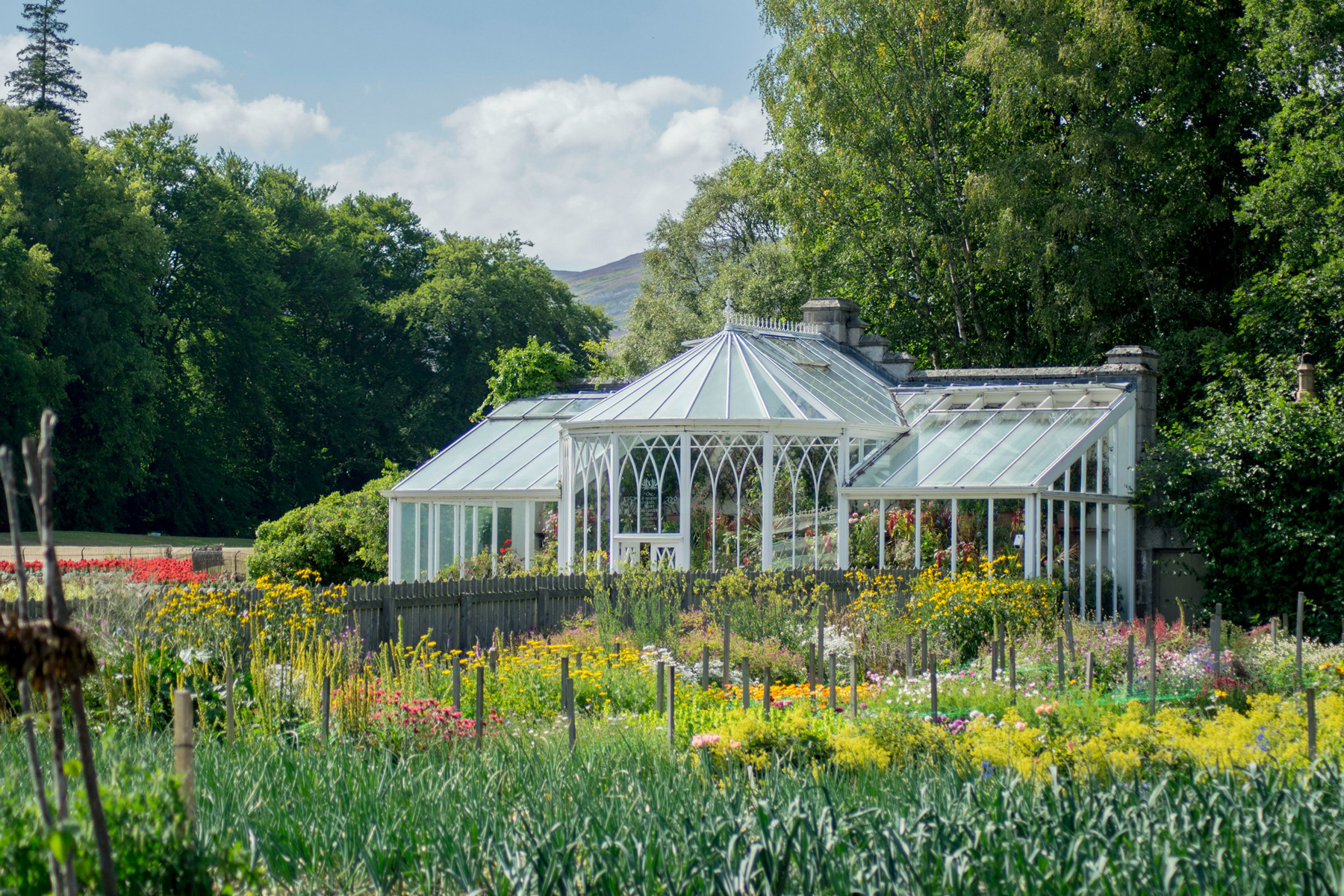 Wintergarten im Frühling mit Sonnenlicht